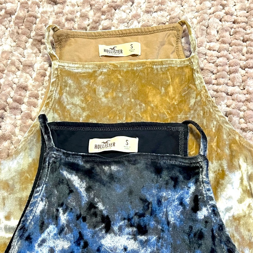 Hollister velvet crop tops size small
